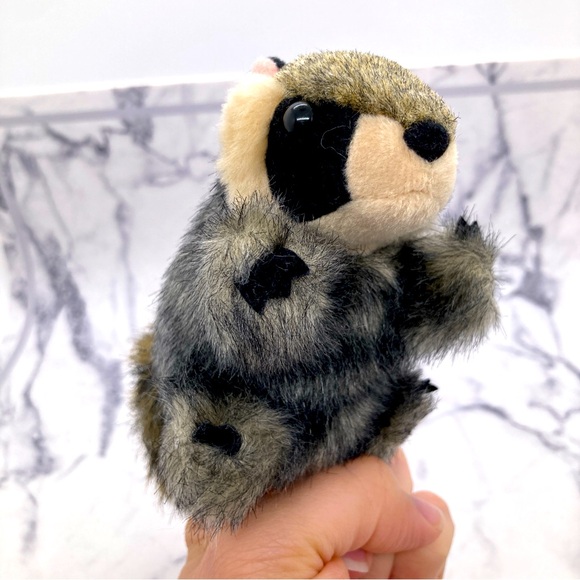 Folkmanis Mini Raccoon Finger Puppet Plush Pretend Play Toy Trash Bandit - Picture 1 of 7